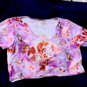 Purple Angle Mesh Top